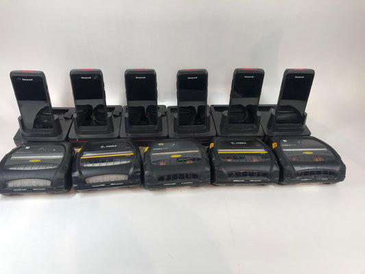 Honeywell zq520 (x3) zq521 (x2) DOLPHIN CT40 6 hand units with 5 Zebra printers