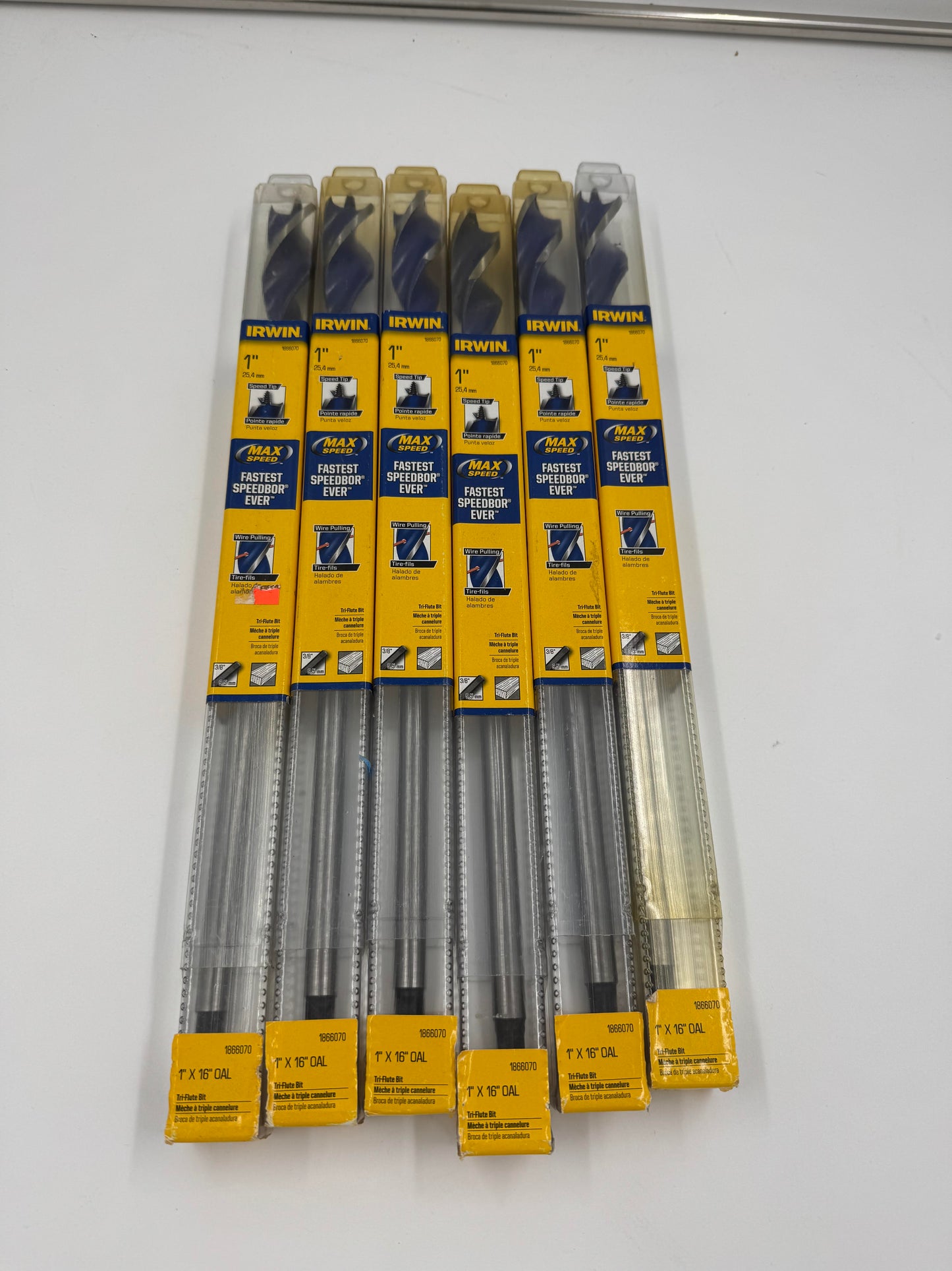 6x Bulk - New Irwin 1866070 1" Tri-Flute drill bit
